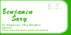 benjamin sary business card